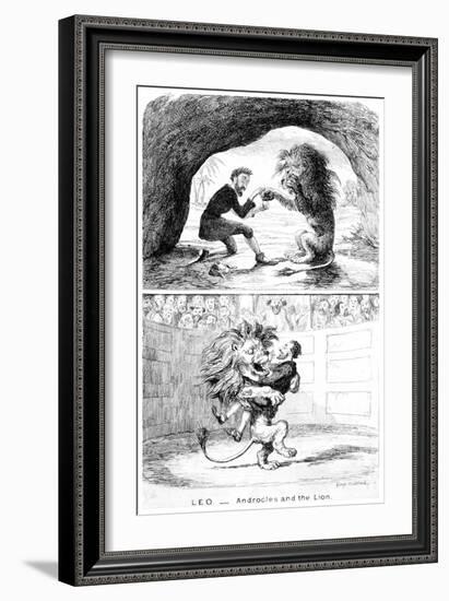 Leo - Androcles and the Lion, 19th Century-George Cruikshank-Framed Giclee Print