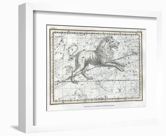 Leo Constellation, Zodiac, 1822-Science Source-Framed Giclee Print