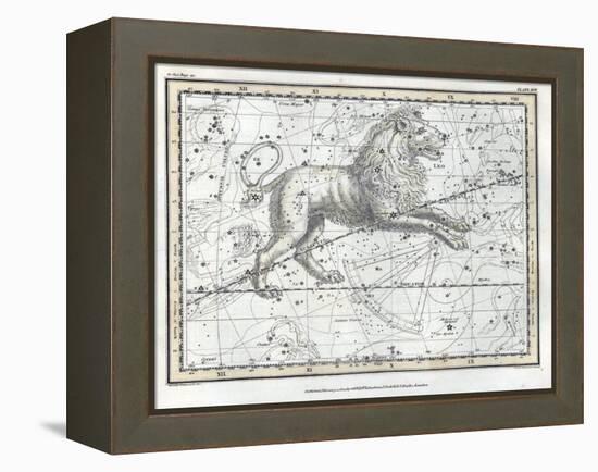 Leo Constellation, Zodiac, 1822-Science Source-Framed Premier Image Canvas