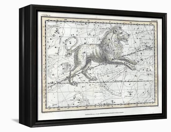 Leo Constellation, Zodiac, 1822-Science Source-Framed Premier Image Canvas