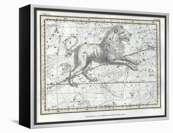 Leo Constellation, Zodiac, 1822-Science Source-Framed Premier Image Canvas