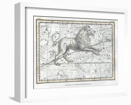 Leo Constellation, Zodiac, 1822-Science Source-Framed Giclee Print