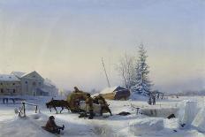 Sledge on Ice (Winter in a Former Wine Village), 1849-Leo Lagorio-Mounted Giclee Print