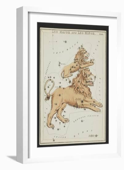 Leo Major and Leo Minor Constellations, 1825-Science Source-Framed Giclee Print