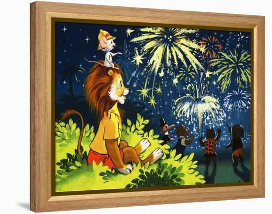 Leo the Friendly Lion-Virginio Livraghi-Framed Premier Image Canvas