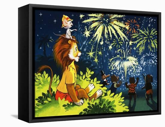 Leo the Friendly Lion-Virginio Livraghi-Framed Premier Image Canvas