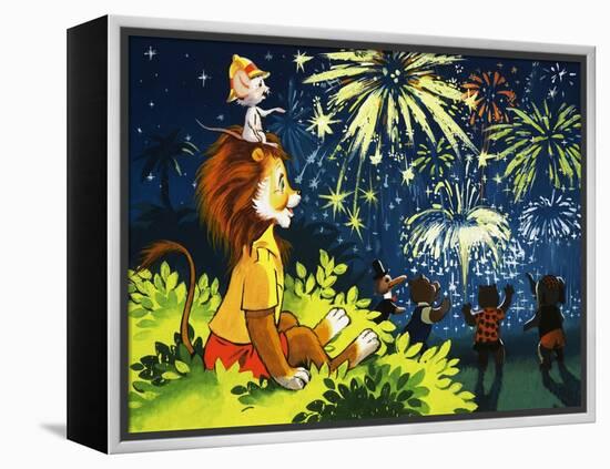 Leo the Friendly Lion-Virginio Livraghi-Framed Premier Image Canvas