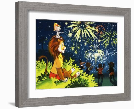 Leo the Friendly Lion-Virginio Livraghi-Framed Giclee Print