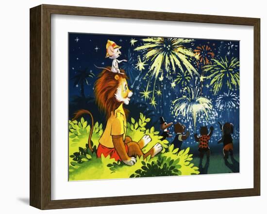 Leo the Friendly Lion-Virginio Livraghi-Framed Giclee Print