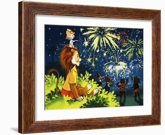 Leo the Friendly Lion-Virginio Livraghi-Framed Giclee Print