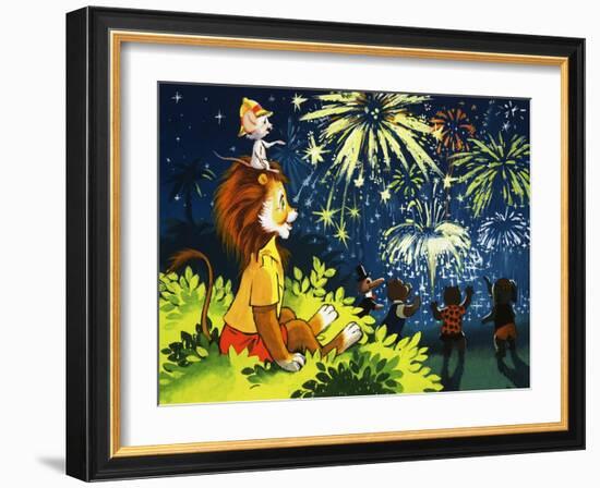 Leo the Friendly Lion-Virginio Livraghi-Framed Giclee Print