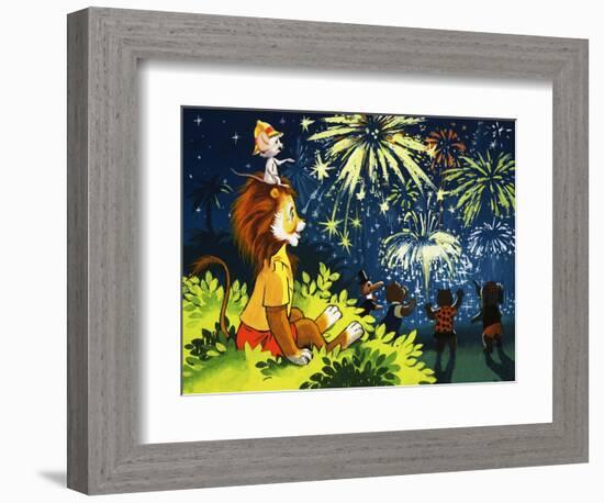 Leo the Friendly Lion-Virginio Livraghi-Framed Giclee Print