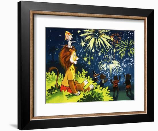 Leo the Friendly Lion-Virginio Livraghi-Framed Giclee Print