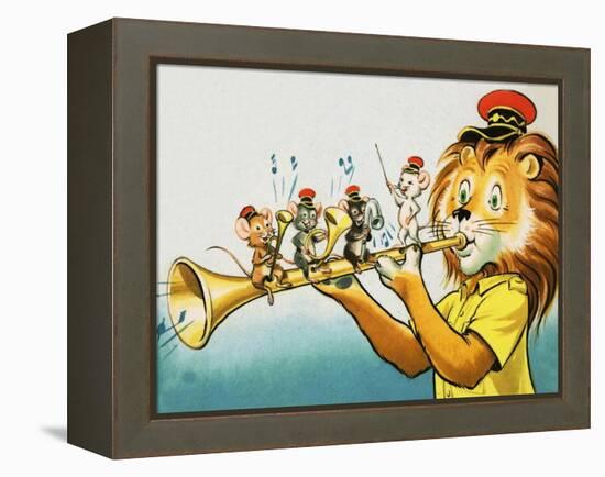 Leo the Friendly Lion-Virginio Livraghi-Framed Premier Image Canvas