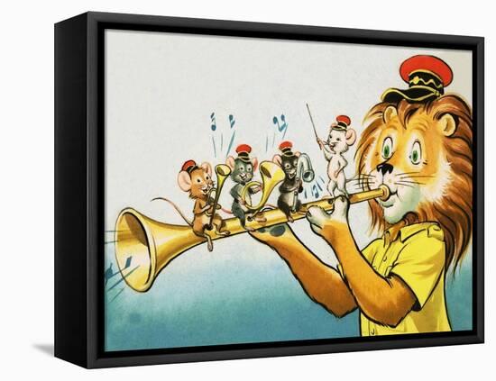 Leo the Friendly Lion-Virginio Livraghi-Framed Premier Image Canvas