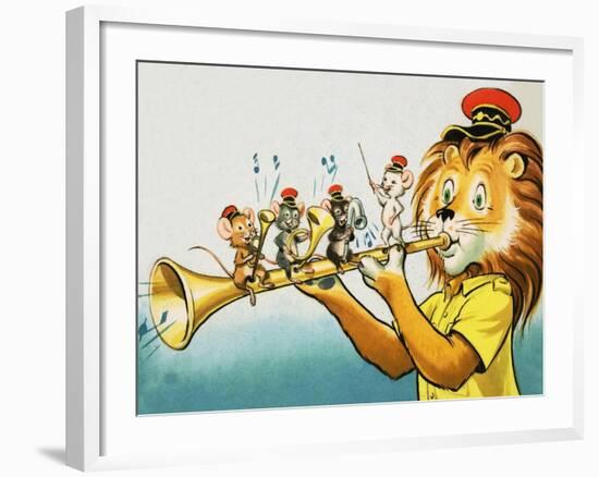 Leo the Friendly Lion-Virginio Livraghi-Framed Premium Giclee Print