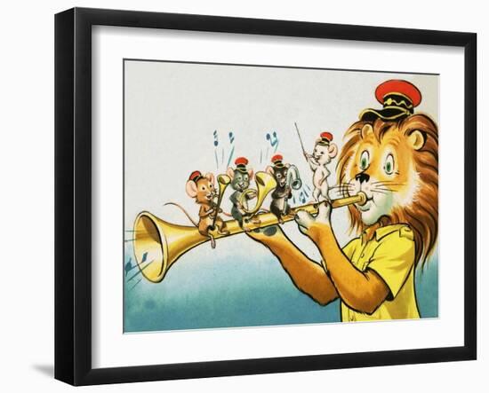 Leo the Friendly Lion-Virginio Livraghi-Framed Giclee Print