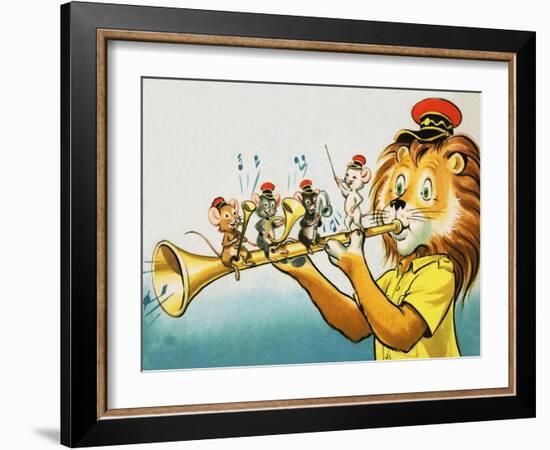 Leo the Friendly Lion-Virginio Livraghi-Framed Giclee Print