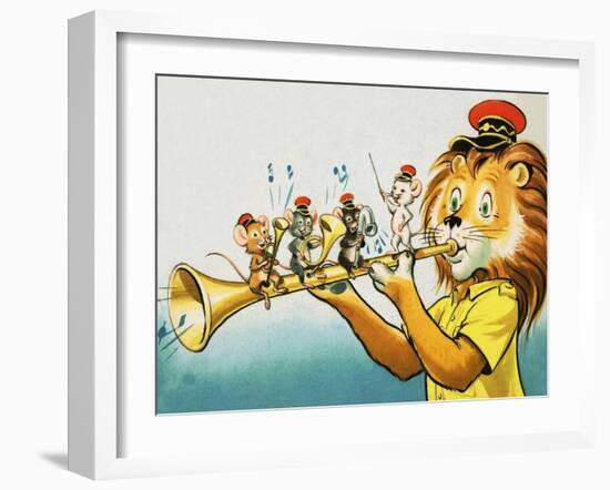 Leo the Friendly Lion-Virginio Livraghi-Framed Giclee Print