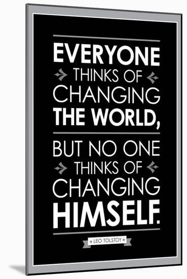 Leo Tolstoy Changing The World Quote-null-Mounted Art Print