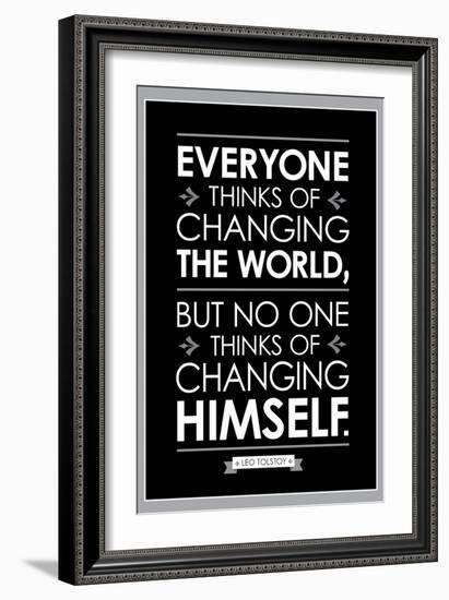 Leo Tolstoy Changing The World Quote-null-Framed Art Print