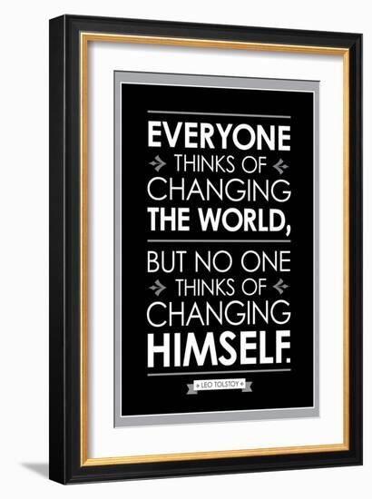 Leo Tolstoy Changing The World Quote-null-Framed Art Print