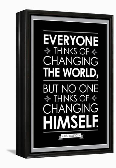 Leo Tolstoy Changing The World Quote-null-Framed Stretched Canvas
