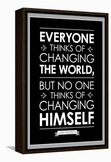 Leo Tolstoy Changing The World Quote-null-Framed Stretched Canvas