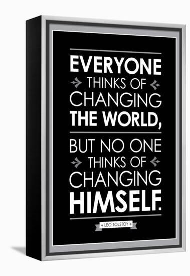 Leo Tolstoy Changing The World Quote-null-Framed Stretched Canvas