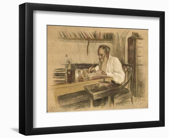 Leo Tolstoy in Study-L O Pasternak-Framed Photographic Print