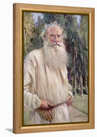 Leo Tolstoy Russian Novelist in Old Age-Jan Styka-Framed Premier Image Canvas