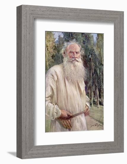 Leo Tolstoy Russian Novelist in Old Age-Jan Styka-Framed Photographic Print