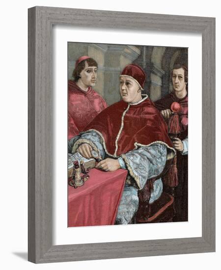 Leo X (1475-1521). Florentine Pope (1513-1521), Named Giovanni De Medici. Pope Leo X-Prisma Archivo-Framed Photographic Print