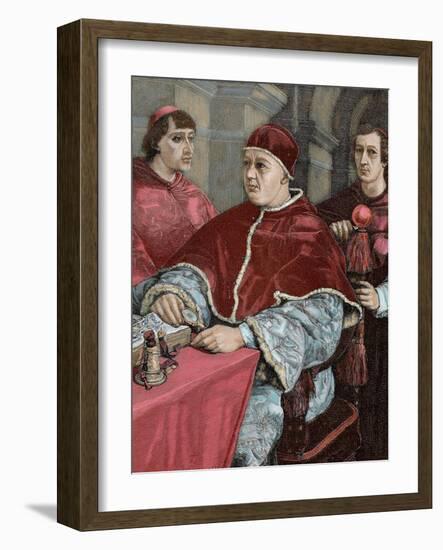 Leo X (1475-1521). Florentine Pope (1513-1521), Named Giovanni De Medici. Pope Leo X-Prisma Archivo-Framed Photographic Print