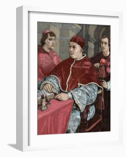 Leo X (1475-1521). Florentine Pope (1513-1521), Named Giovanni De Medici. Pope Leo X-Prisma Archivo-Framed Photographic Print