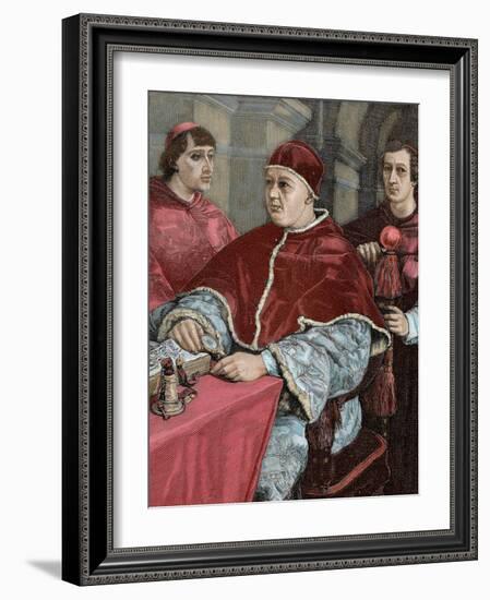 Leo X (1475-1521). Florentine Pope (1513-1521), Named Giovanni De Medici. Pope Leo X-Prisma Archivo-Framed Photographic Print