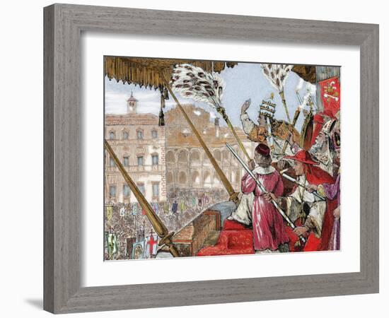 Leo X (1475-1521). Florentine Pope (1513-1521), Named Giovanni De Medici. Son of Lorenzo De Medici-Prisma Archivo-Framed Photographic Print