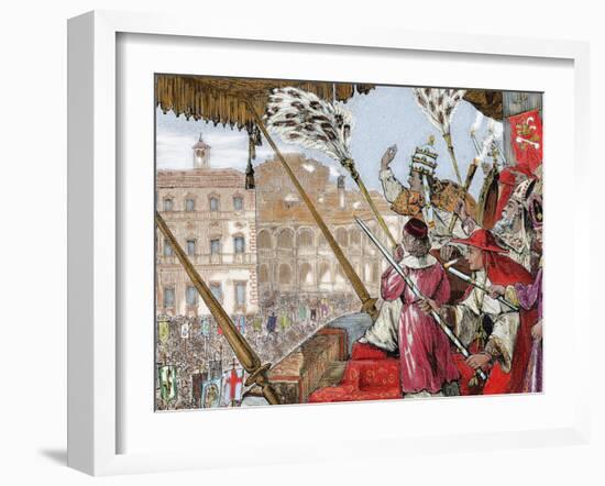 Leo X (1475-1521). Florentine Pope (1513-1521), Named Giovanni De Medici. Son of Lorenzo De Medici-Prisma Archivo-Framed Photographic Print