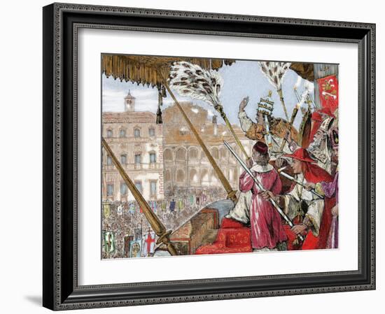 Leo X (1475-1521). Florentine Pope (1513-1521), Named Giovanni De Medici. Son of Lorenzo De Medici-Prisma Archivo-Framed Photographic Print