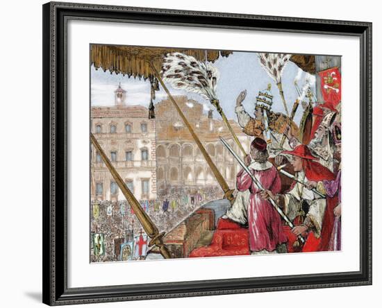 Leo X (1475-1521). Florentine Pope (1513-1521), Named Giovanni De Medici. Son of Lorenzo De Medici-Prisma Archivo-Framed Photographic Print