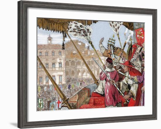 Leo X (1475-1521). Florentine Pope (1513-1521), Named Giovanni De Medici. Son of Lorenzo De Medici-Prisma Archivo-Framed Photographic Print