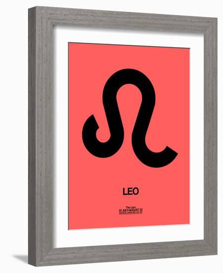 Leo Zodiac Sign Black-NaxArt-Framed Art Print