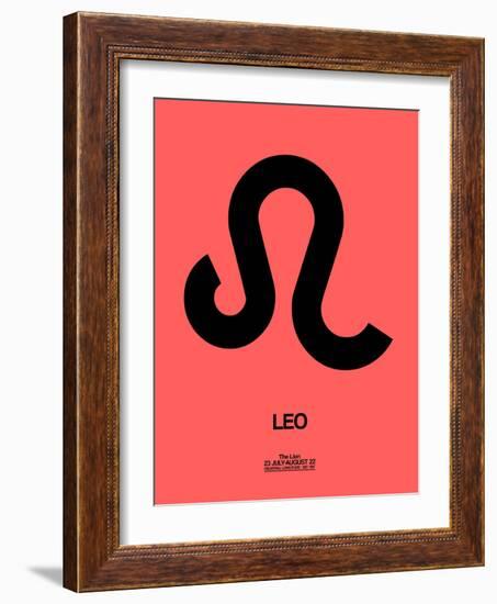 Leo Zodiac Sign Black-NaxArt-Framed Art Print