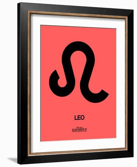 Leo Zodiac Sign Black-NaxArt-Framed Art Print