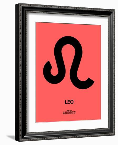 Leo Zodiac Sign Black-NaxArt-Framed Art Print