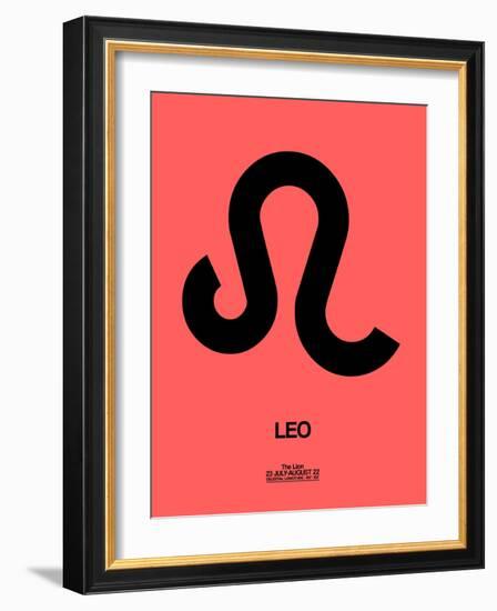 Leo Zodiac Sign Black-NaxArt-Framed Art Print