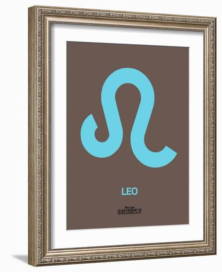 Leo Zodiac Sign Blue-NaxArt-Framed Art Print