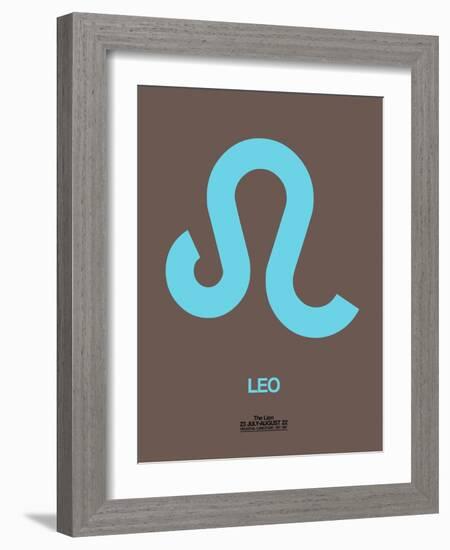 Leo Zodiac Sign Blue-NaxArt-Framed Art Print