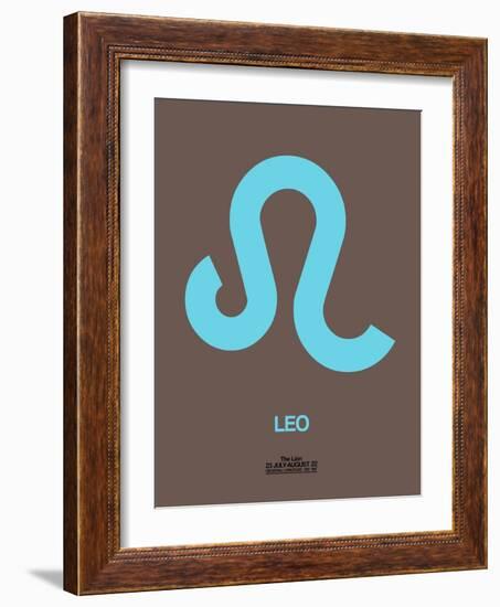 Leo Zodiac Sign Blue-NaxArt-Framed Art Print