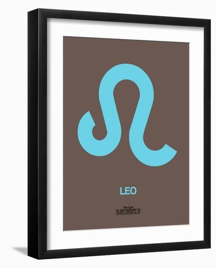 Leo Zodiac Sign Blue-NaxArt-Framed Art Print